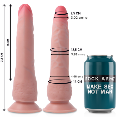 Dildo Realistico Crusader Rock Army con Base a Ventosa, 21,5 cm